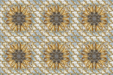 Raster golden pattern on gray, brown and beige colors. Abstract wallpaper, wrapping decoration....