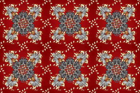 Seamless oriental classic golden pattern. Raster abstract background with golden repeating elements...