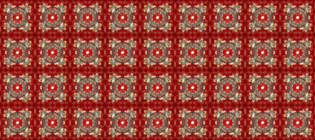 Good for greeting card for birthday, invitation or banner. Seamless medieval floral royal pattern....