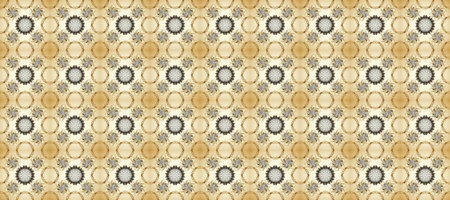 Raster illustration. Oriental style arabesques. Raster golden pattern. Beige and neutral colors with...