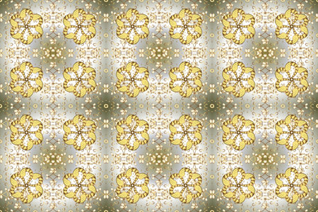 Seamless classic raster golden pattern. Classic vintage background. Seamless pattern on neutral,...