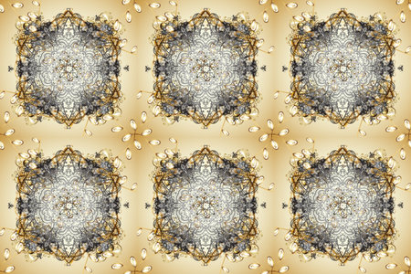 Classic vintage background. Traditional oriental ornament. Seamless classic raster beige, gray and...