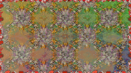 Seamless floral pattern with flowers, watercolor. Fancy fabric pattern. Raster pattern.