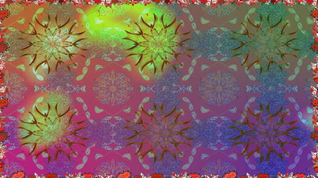Seamless floral pattern with flowers on purple colors. Flowers on purple colors in watercolor style.