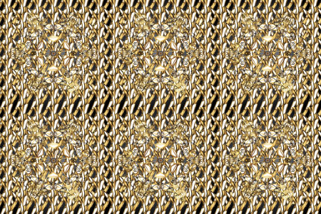 Luxury, royal and Victorian concept. Raster vintage baroque floral seamless pattern in gold. Ornate...