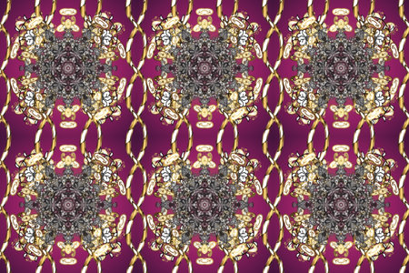 Classic vintage background. Seamless classic raster golden pattern. Traditional oriental ornament....