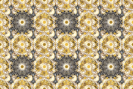 Classic vintage background. Traditional oriental ornament. Classic raster golden seamless pattern....
