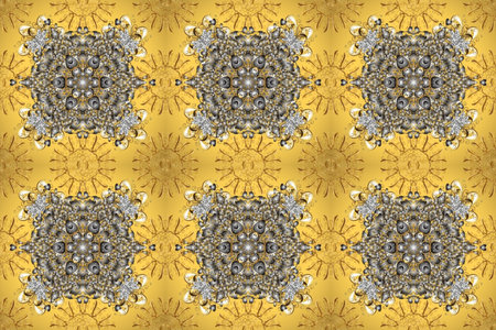 Seamless oriental ornament in the style of baroque. Traditional classic golden raster pattern on...