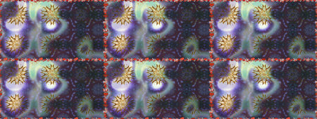 Of doodle elements. Hand drawn Raster illustration. Seamless flower pattern can be used for...