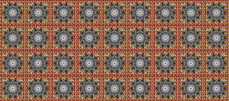 Raster golden mehndi seamless pattern. Ornamental floral elements with henna tattoo, golden...