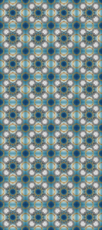 Seamless golden pattern. Seamless pattern on blue, gray and neutral colors with golden elements. Raster oriental ornament.の写真素材