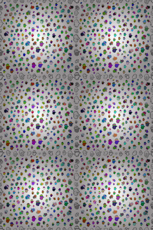 Seamless raster background with green, blue and white hearts. Love, wedding, Valentines day design.の写真素材