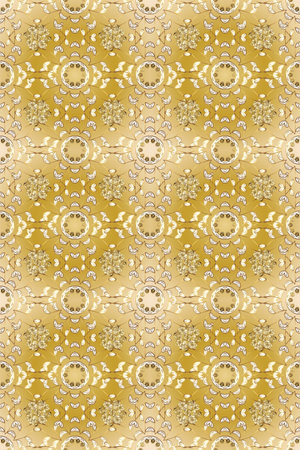 Seamless royal luxury golden baroque damask vintage. Raster seamless pattern with gold antique...