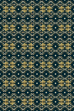 Seamless damask pattern background for wallpaper design in the style of Baroque. Golden pattern on...