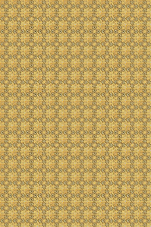 Vintage seamless pattern on a beige, yellow and brown colors with golden elements.