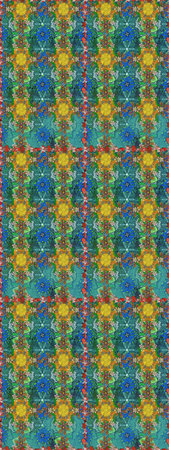 Folk style. Amazing seamless floral pattern with bright colorful flowers and leaves on a blue...