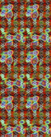 Sketch Floral Pattern in Raster illustration. Flowers on brown, gray and green colors.