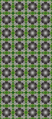 Damask seamless repeating background. Golden element on gray, green and neutral colors. Gold floral...
