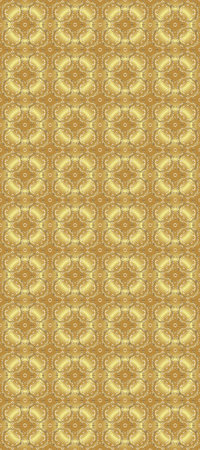 Traditional classic golden raster pattern on yellow, beige and neutral colors with golden elements. Seamless oriental ornament in the style of baroque.の写真素材