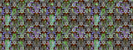 Raster illustration. Sketch flower pattern can be used for wallpaper. Flowers on gray colors.