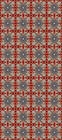 Raster oriental ornament. Seamless golden pattern. Golden pattern on gray, red and beige colors with...