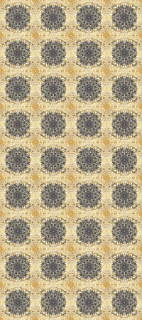 Classic raster golden. Floral ornament brocade textile pattern, glass, metal with floral pattern on beige, gray and neutral colors with golden elements.の写真素材