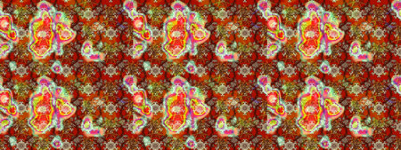 Cute Floral pattern in the small flower. Flowers on brown, red and neutral colors.の写真素材
