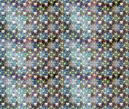 Seamless Floral Pattern in Raster illustration. Flowers on gray and neutral colors.の写真素材