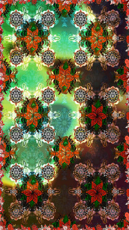 Floral pattern with flowers and leaves. Cute pattern with small flowers. Raster illustration.の写真素材
