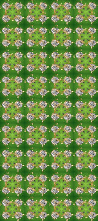 Christmas, snowflake, new year 2019. Seamless vintage pattern on green, gray and beige colors with golden elements.の写真素材