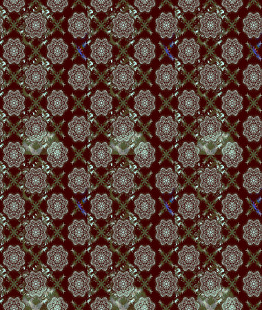 Flowers of the valley on brown colors. Illustration of floral sketch pattern.の写真素材