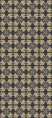 Raster oriental ornament. Seamless oriental ornament in the style of baroque. Traditional classic golden pattern. Golden pattern on gray, beige and brown colors with golden elements.の写真素材
