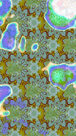 Raster Trendy fabric pattern. Line sketch pattern. Cute flowers.の写真素材
