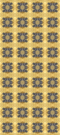 Golden pattern on yellow, beige and gray colors with golden elements. Classic vintage background. Traditional oriental ornament. Seamless classic raster golden pattern.の写真素材