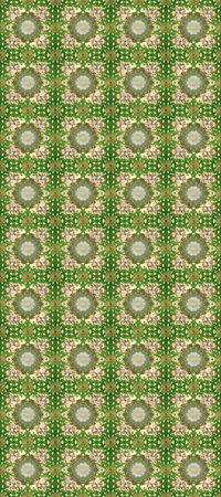 Seamless oriental ornament in the style of baroque. Golden elements on neutral, beige and green colors. Traditional classic raster golden seamless pattern.の写真素材