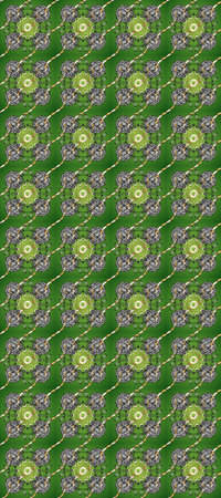 Traditional oriental ornament. Seamless pattern on green, gray and neutral colors with golden elements. Seamless classic raster golden pattern. Classic vintage background.の写真素材