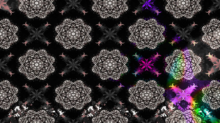 Raster pattern. Doodle sketch flowers pattern. Black hand drawn pattern. Art inspiblack style flowers and leaves background.の写真素材