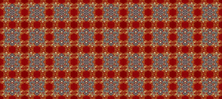 Seamless royal luxury golden baroque damask vintage. Raster seamless pattern with gold antique floral medieval decorative, leaves and golden pattern ornaments on red, brown and gray colors.の写真素材