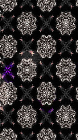 Raster floral pattern in doodle style with flowers. Raster illustration. Gentle, spring floral on black colors.の写真素材