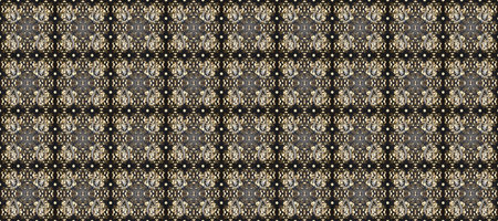 Golden floral ornament in baroque style. Antique golden repeatable wallpaper. Golden element on...