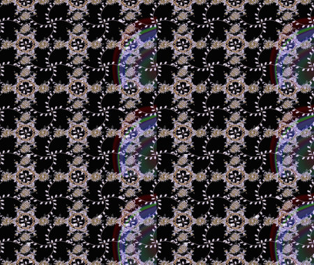 Raster pattern. Fancy fabric pattern. Seamless floral pattern with flowers, watercolor.