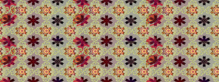 Flowers pattern. Raster illustration. Color Spring Theme sketch pattern Background. Flat Flower Elements Design.の写真素材