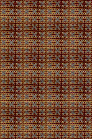 Vintage seamless pattern on a brown, red and gray colors with golden elements. Raster illustration.の写真素材