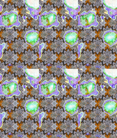 Cute sketch pattern with a small flower in a vintage style. Bright bouquets on a fashion grunge...
