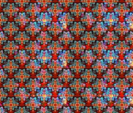 Flowers on blue colors in watercolor style. Sketch Floral Pattern in Raster illustration.
