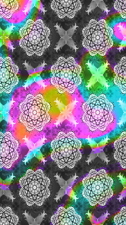 Beautiful fabric pattern. In Asian textile style. Raster illustration. Color Spring Theme sketch...