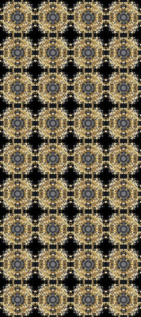 Traditional classic golden raster pattern on gray, beige and brown colors with golden elements....