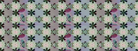 Cute floral pattern with buds flowers. Sketch background. Raster illustration. For print on fabric,...