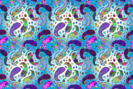 Raster floral pattern in doodle style with flowers. Gentle, tender floral background. Flowers on pleasant colors.の写真素材