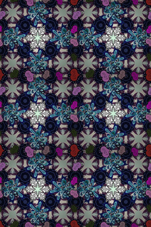 Raster floral background. Cute fabric pattern. Flat Flower Elements Design. Print. Color Summer...